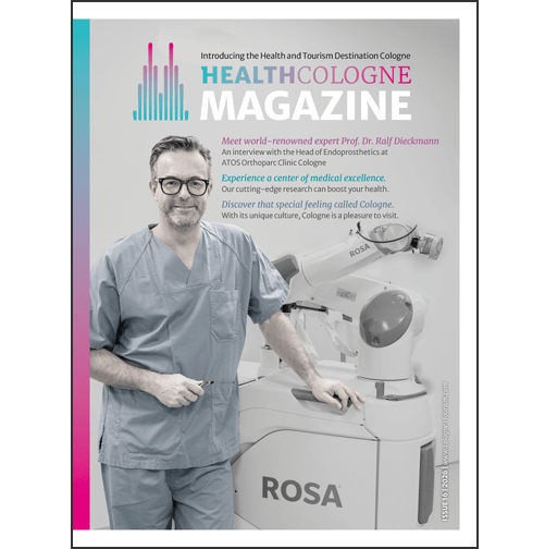 The cover shows a doctor with a friendly smile standing next to a piece of medical equipment.